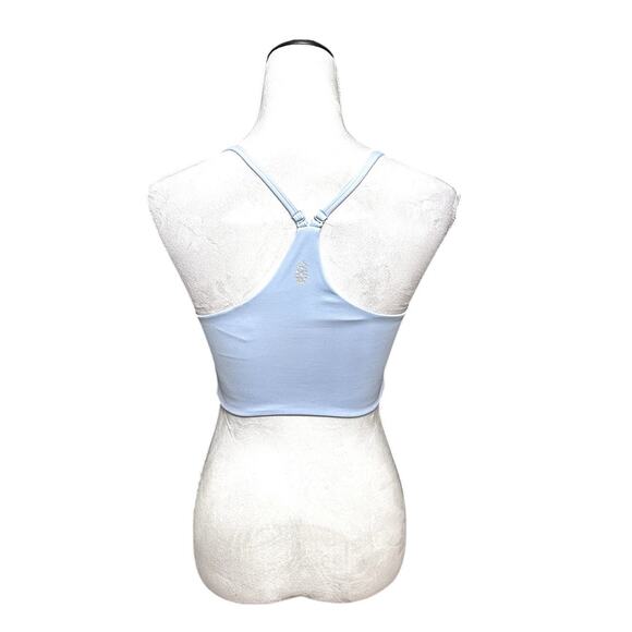 Free People Crop Top 4 Ways Styling Racerback Spaghetti Strap Light Blue S NWOT - Picture 6 of 11